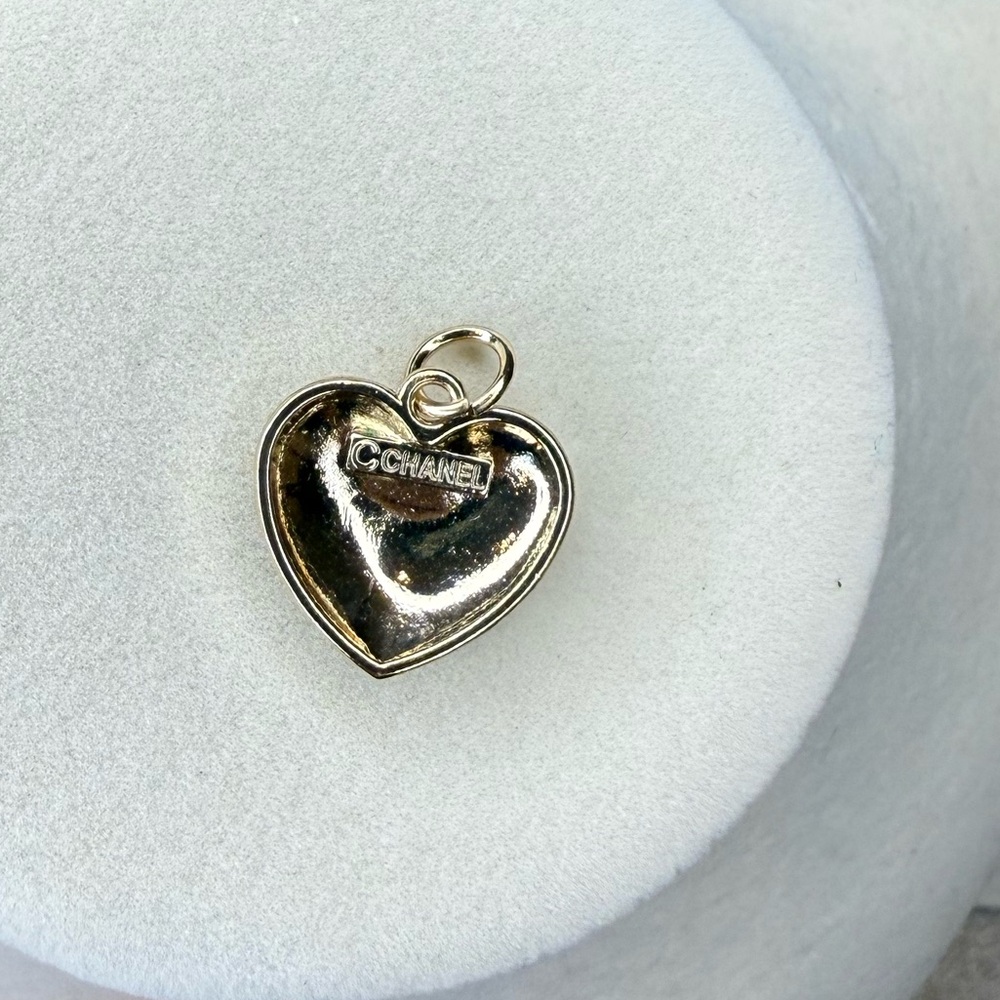 CHANEL Upcycled Heart Lock Gold Pink CC Charm - Picture 4 of 4
